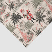 Weihnachtspalme und Santa Tropical Retro Seidenpapier (Detail)