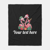 Weihnachtspalmen-Flamingo personalisierte Weihnach Fleecedecke (Vorderseite)