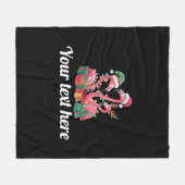 Weihnachtspalmen-Flamingo personalisierte Weihnach Fleecedecke (Vorderseite (Horizontal))