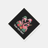 Weihnachtspalmen-Flamingo personalisierte Weihnach Serviette (Ecke)