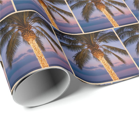 Weihnachtspalmen Geschenkpapier (Rolleneckpunkt)
