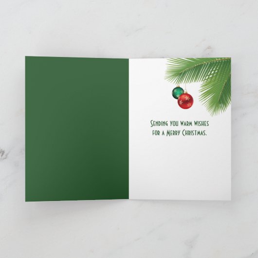 Weihnachtspalmen im Mondschein Karte (Innenseite)