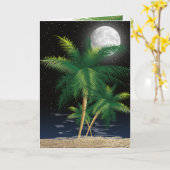 Weihnachtspalmen im Mondschein Karte (Gelbe Blume)