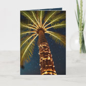 Weihnachtspalmen mit Lichtern Feiertagskarte (Vorderseite)