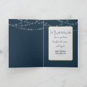 Weihnachtspalmen mit Lichtern Feiertagskarte (Innenseite)