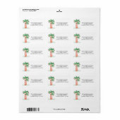 Weihnachtspalmen Rücksendeadresse Adressaufkleber (Vorne)