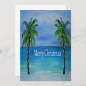 Weihnachtspalmen tropische Weihnachtskarten. Einladung (Vorne/Hinten)