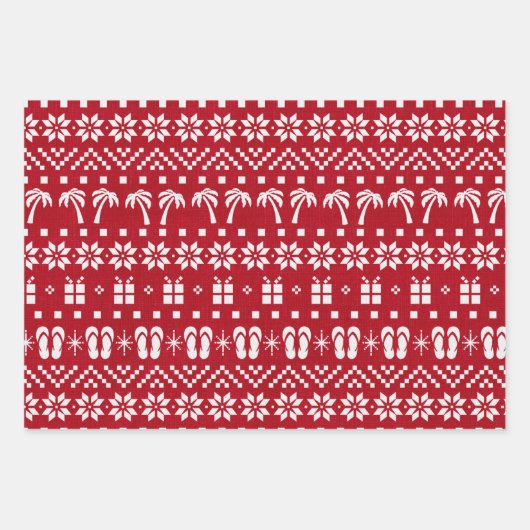 Weihnachtspalmen und Flip Flops Geschenkpapier Set (Vorderseite 3)
