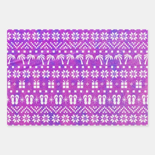 Weihnachtspalmen und Flip Flops Geschenkpapier Set (Vorderseite 2)