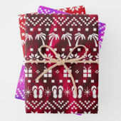Weihnachtspalmen und Flip Flops Geschenkpapier Set (Beispiel)