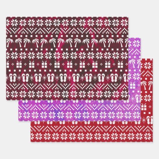 Weihnachtspalmen und Flip Flops Geschenkpapier Set (Set)