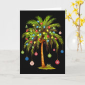 Weihnachtspalmenbaum Licht Hawaiianisch Tropisch W Karte (Gelbe Blume)