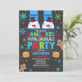 Weihnachtspancakes und Pajamas Einladung Snowman (Stehend Vorderseite)