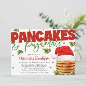 Weihnachtspancakes und Pajamas Party Einladung (Stehend Vorderseite)