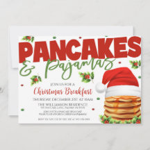Weihnachtspancakes und Pajamas Party Einladung