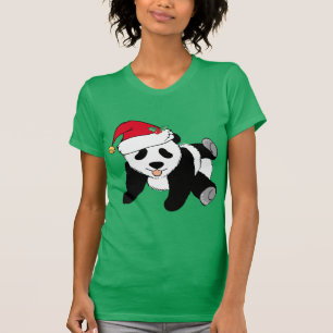 Weihnachtspanda-Bär in der Weihnachtsmannmütze T-Shirt