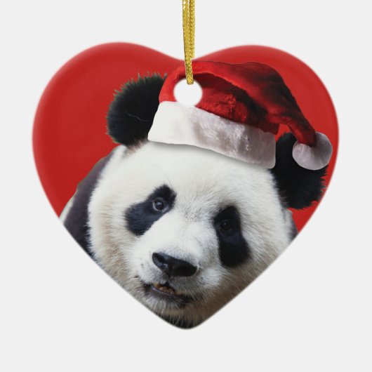 Weihnachtspanda-Bär Keramik Ornament (Vorne)
