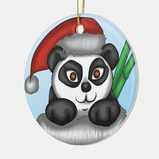 Weihnachtspanda Keramikornament (Links)
