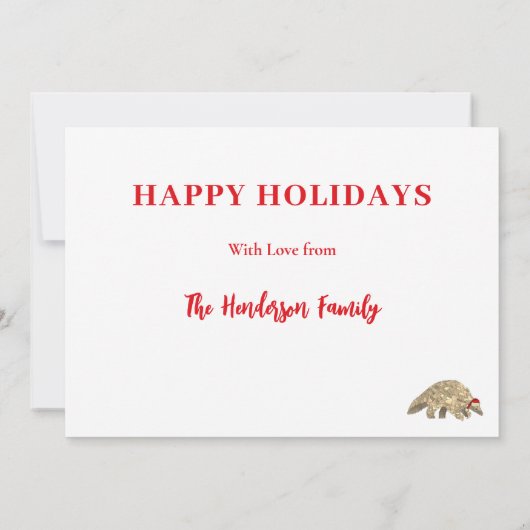 Weihnachtspangolin Custom Feiertagskarte (Rückseite)