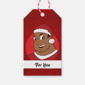 Weihnachtspapa/junger Mann Cartoon Geschenkanhänger (Vorderseite)