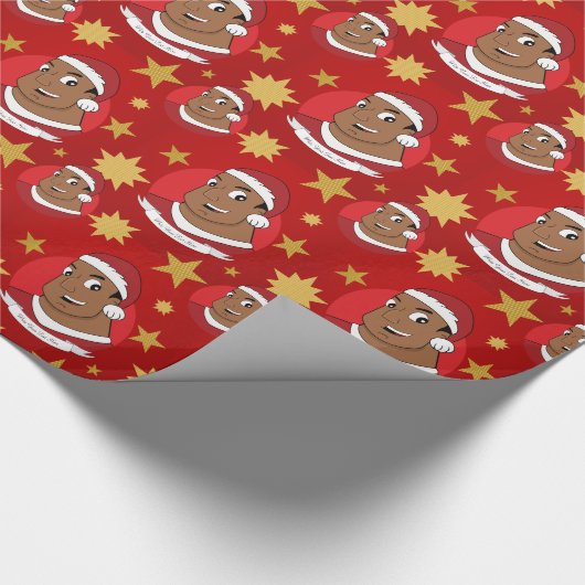 Weihnachtspapa/junger Mann Cartoon Geschenkpapier (Ecke)