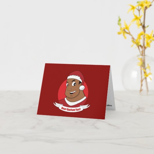 Weihnachtspapa/junger Mann Cartoon Karte (Gelbe Blume)