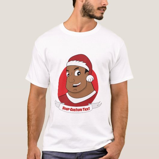 Weihnachtspapa/junger Mann Cartoon T-Shirt (Vorderseite)