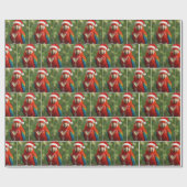 Weihnachtspapagei mit Cocktail Geschenkpapier (Flach)