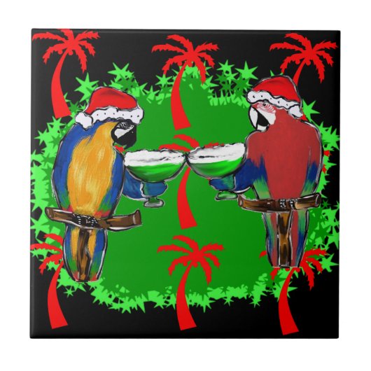 WEIHNACHTSPAPAGEIEN FLIESE (Vorderseite)