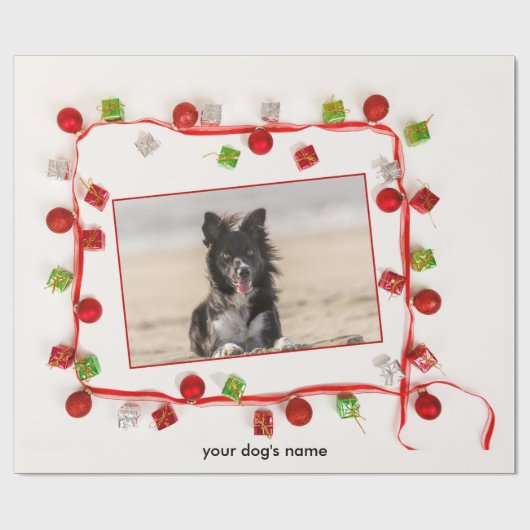 Weihnachtspapier an der Grenze Collie Geschenkpapier (Flach)