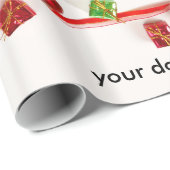 Weihnachtspapier an der Grenze Collie Geschenkpapier (Rolleneckpunkt)