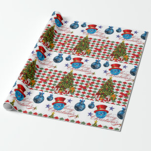 Weihnachtspapier Blaue Bälle Geschenkpapier