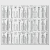 Weihnachtspapier der klassischen Architektur Geschenkpapier (Flach)