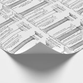 Weihnachtspapier der klassischen Architektur Geschenkpapier (Ecke)