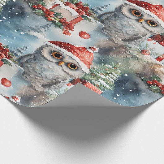 Weihnachtspapier der Schneeeule Geschenkpapier (Ecke)