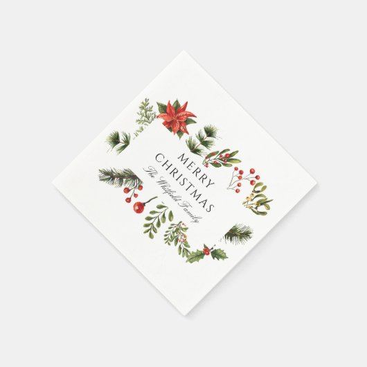 Weihnachtspapier der Wasserfarbenfamilie Serviette (Ecke)