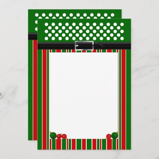 Weihnachtspapier Einladung (Vorne/Hinten)