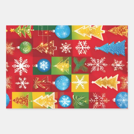 Weihnachtspapier | Einmalpapier Geschenkpapier Set (Vorderseite)