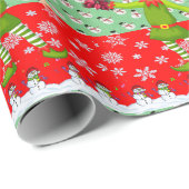 Weihnachtspapier-Elf Geschenkpapier (Rolleneckpunkt)