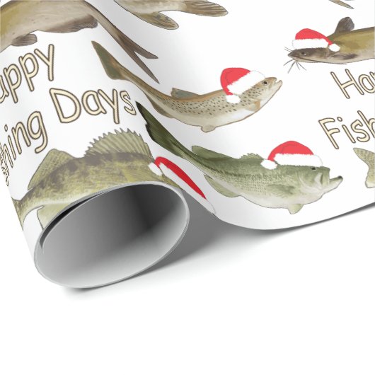 Weihnachtspapier, Feiertag, Angeln Geschenkpapier (Rolleneckpunkt)