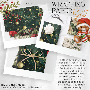 Weihnachtspapier Flachblatt-Set 2 Geschenkpapier Set