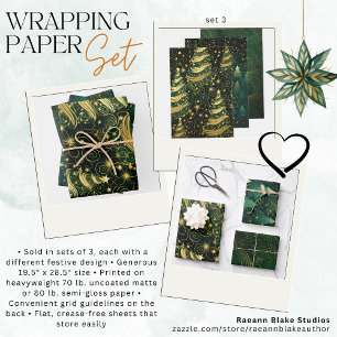 Weihnachtspapier Flachblatt-Set 3 Geschenkpapier Set