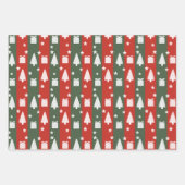 Weihnachtspapier Flachblatt (Set von 3) Geschenkpapier Set (Vorderseite 3)