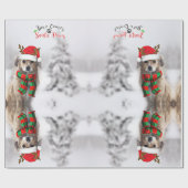 Weihnachtspapier für den Hund Geschenkpapier (Flach)