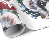 Weihnachtspapier für Ferret und Weihnachtsmannmütz Geschenkpapier (Rolleneckpunkt)