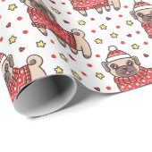Weihnachtspapier für Möpsen Geschenkpapier (Rolleneckpunkt)