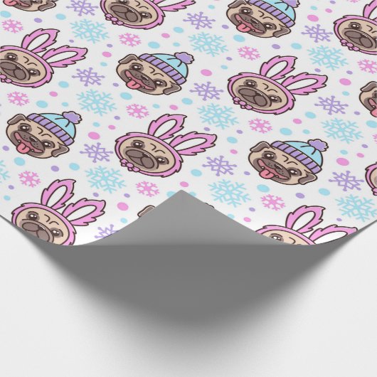 Weihnachtspapier für Möpsen Geschenkpapier (Ecke)