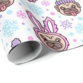 Weihnachtspapier für Möpsen Geschenkpapier (Rolleneckpunkt)