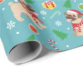 Weihnachtspapier für Möpsen Geschenkpapier (Rolleneckpunkt)