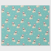 Weihnachtspapier für Möpsen Geschenkpapier (Flach)